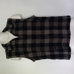 Christopher & Banks Zippered Plaid Knit Vest